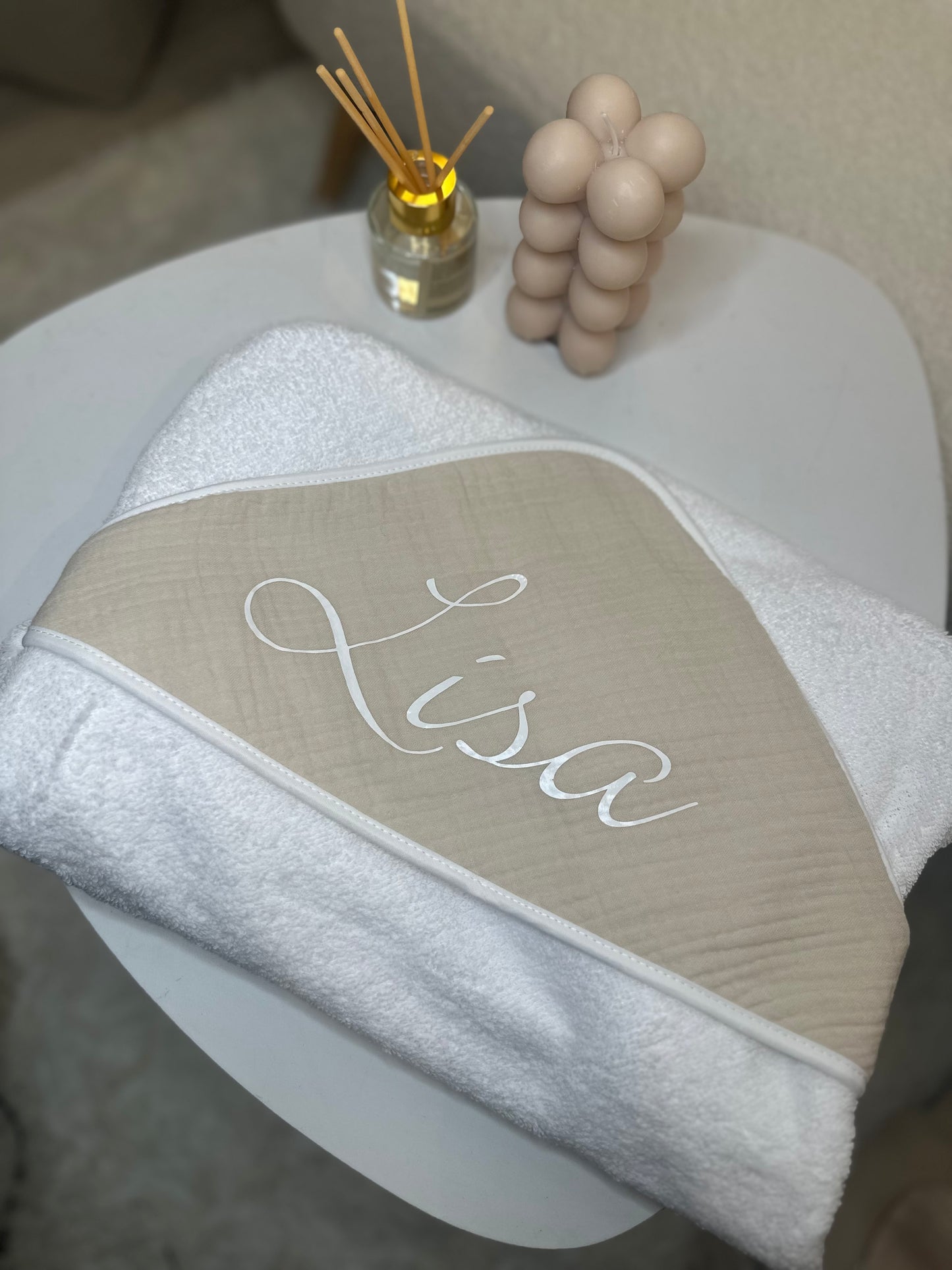 Cape de bain + gant personnalisé