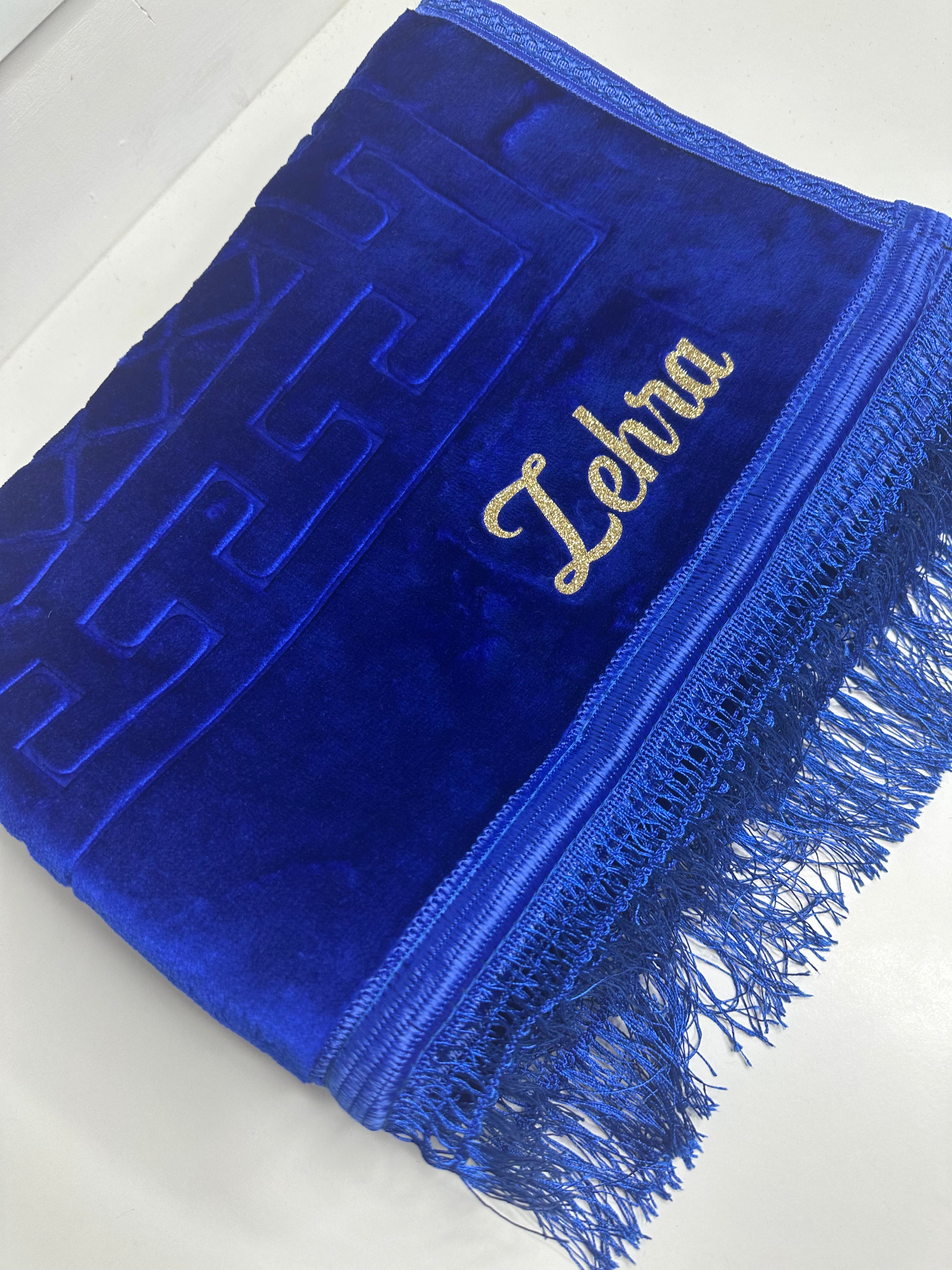 Tapis bleu personnalisé