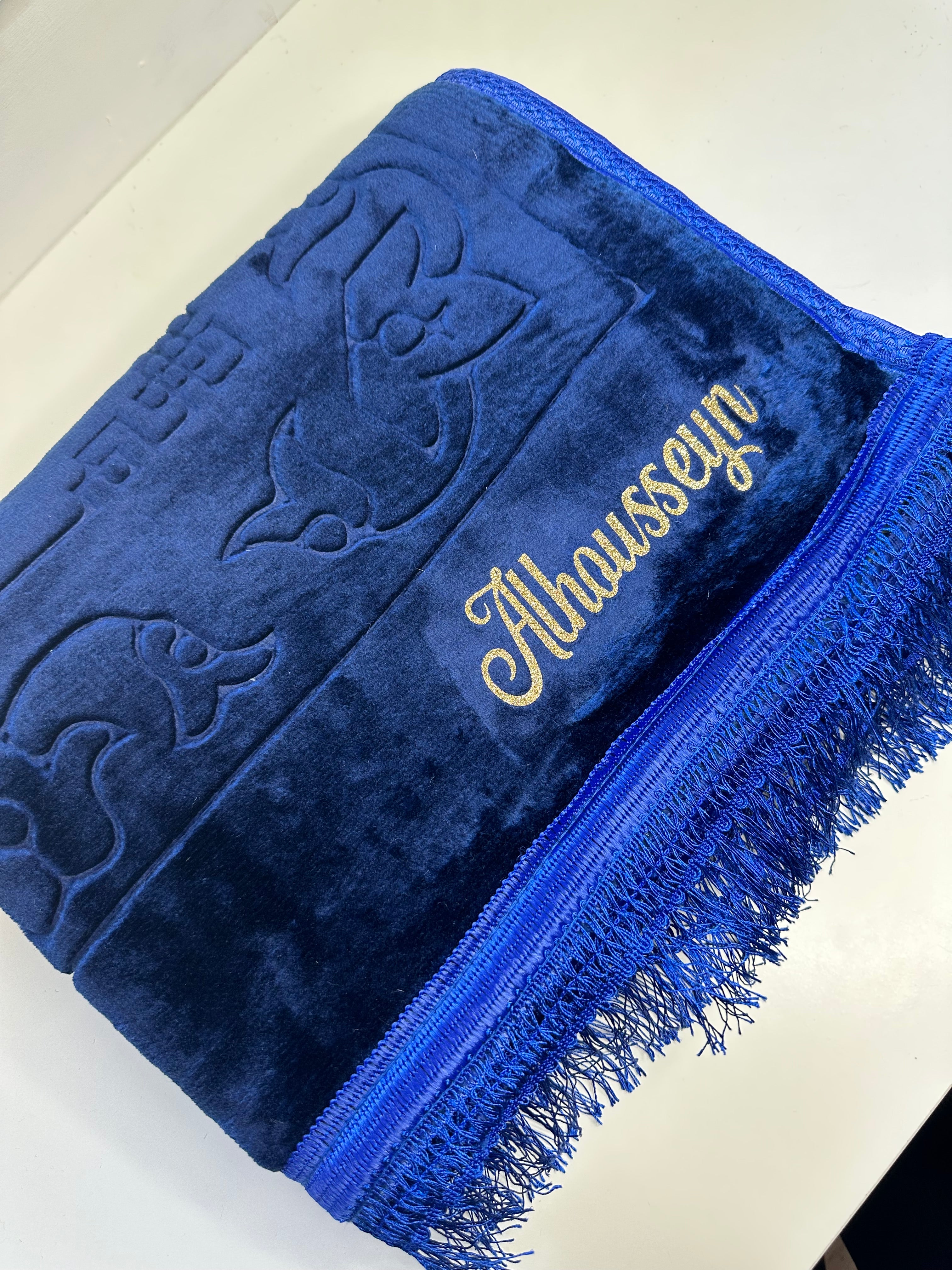 Tapis bleu personnalisé