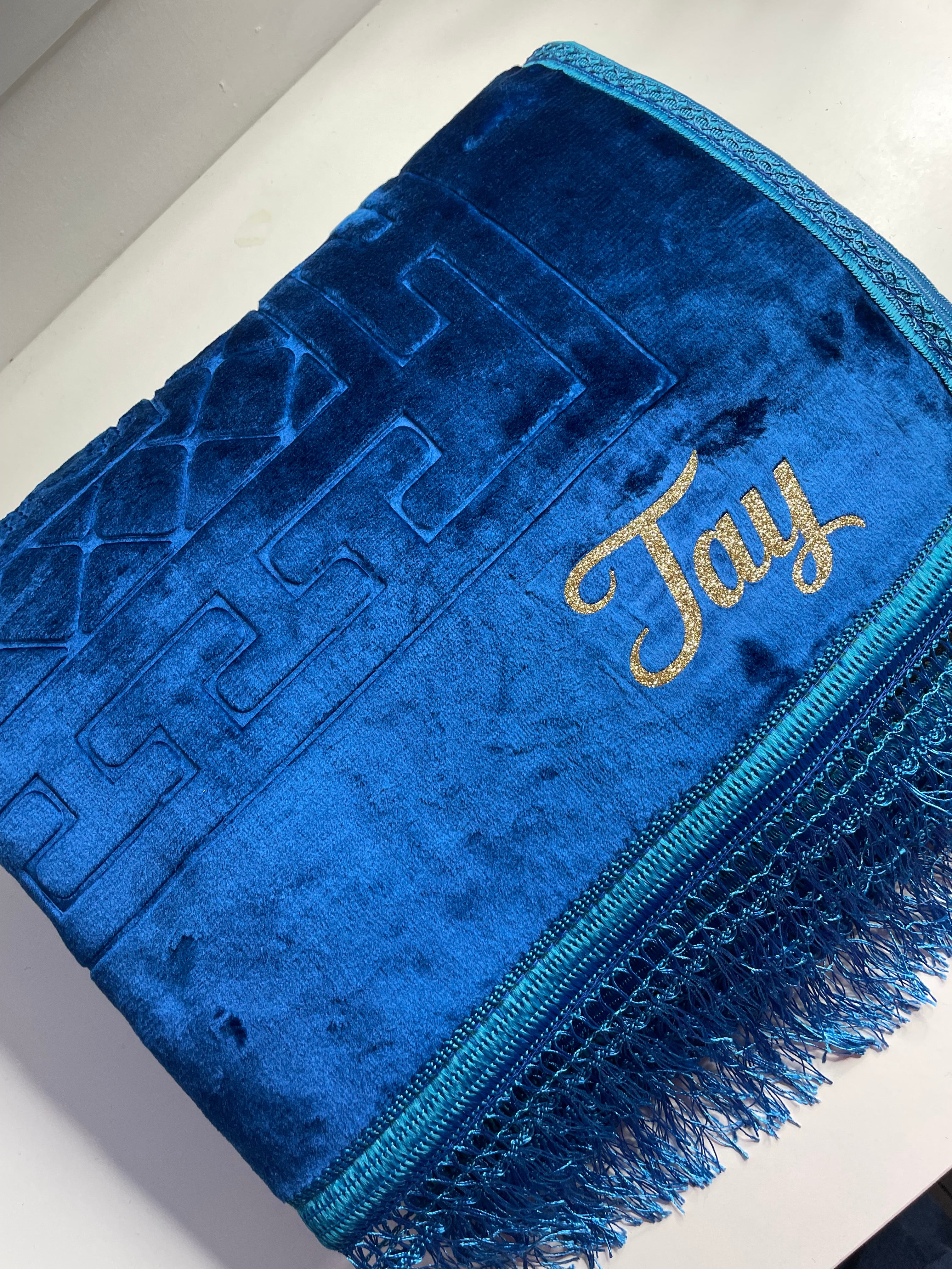 Tapis turquoise personnalisé