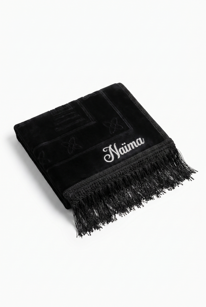 Tapis de prière épais noir à personnaliser