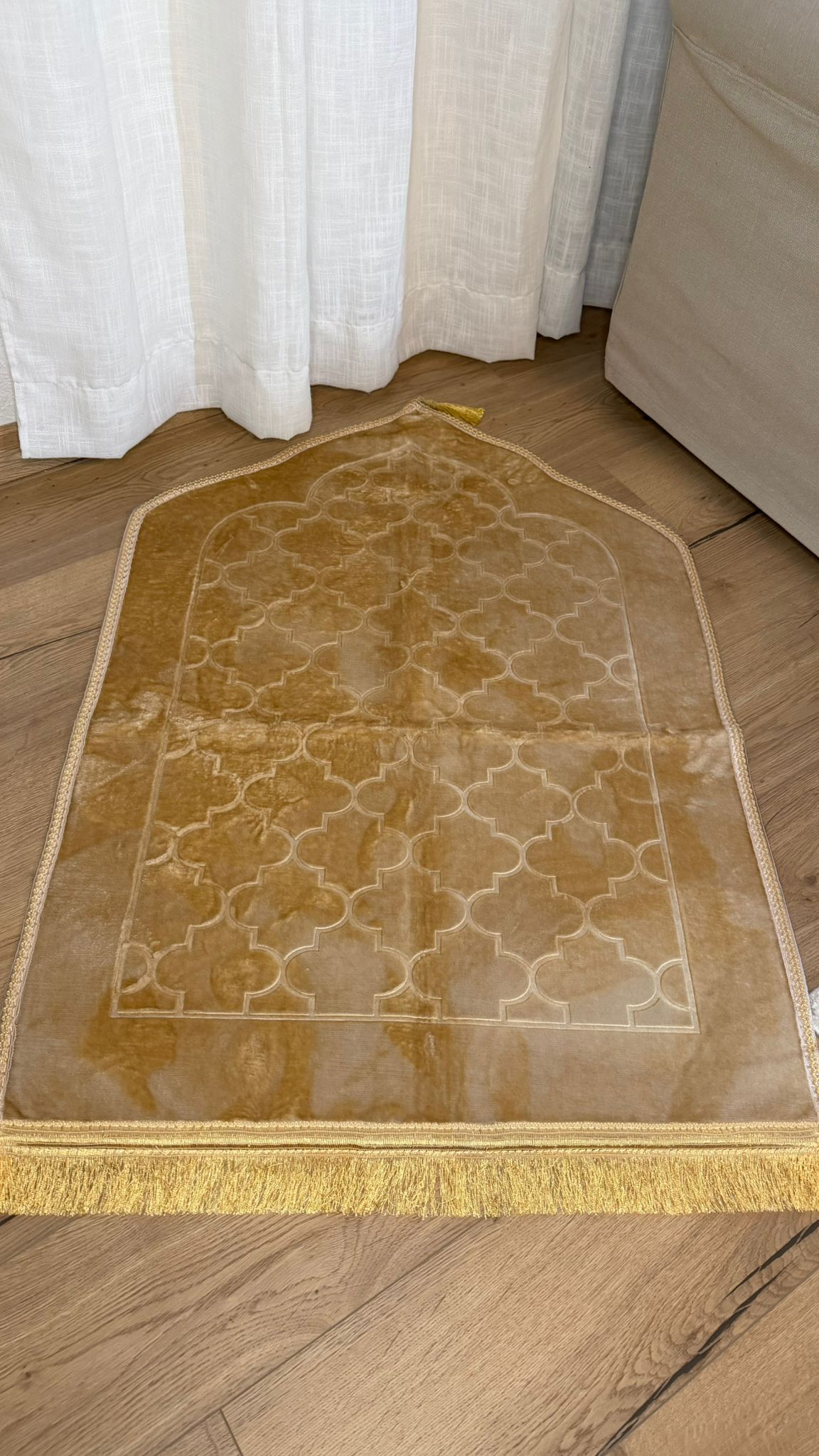 Tapis de Prière forme mecque Marron