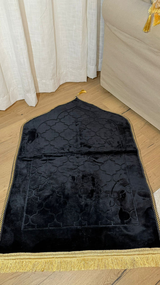Tapis de Prière forme mecque Noir