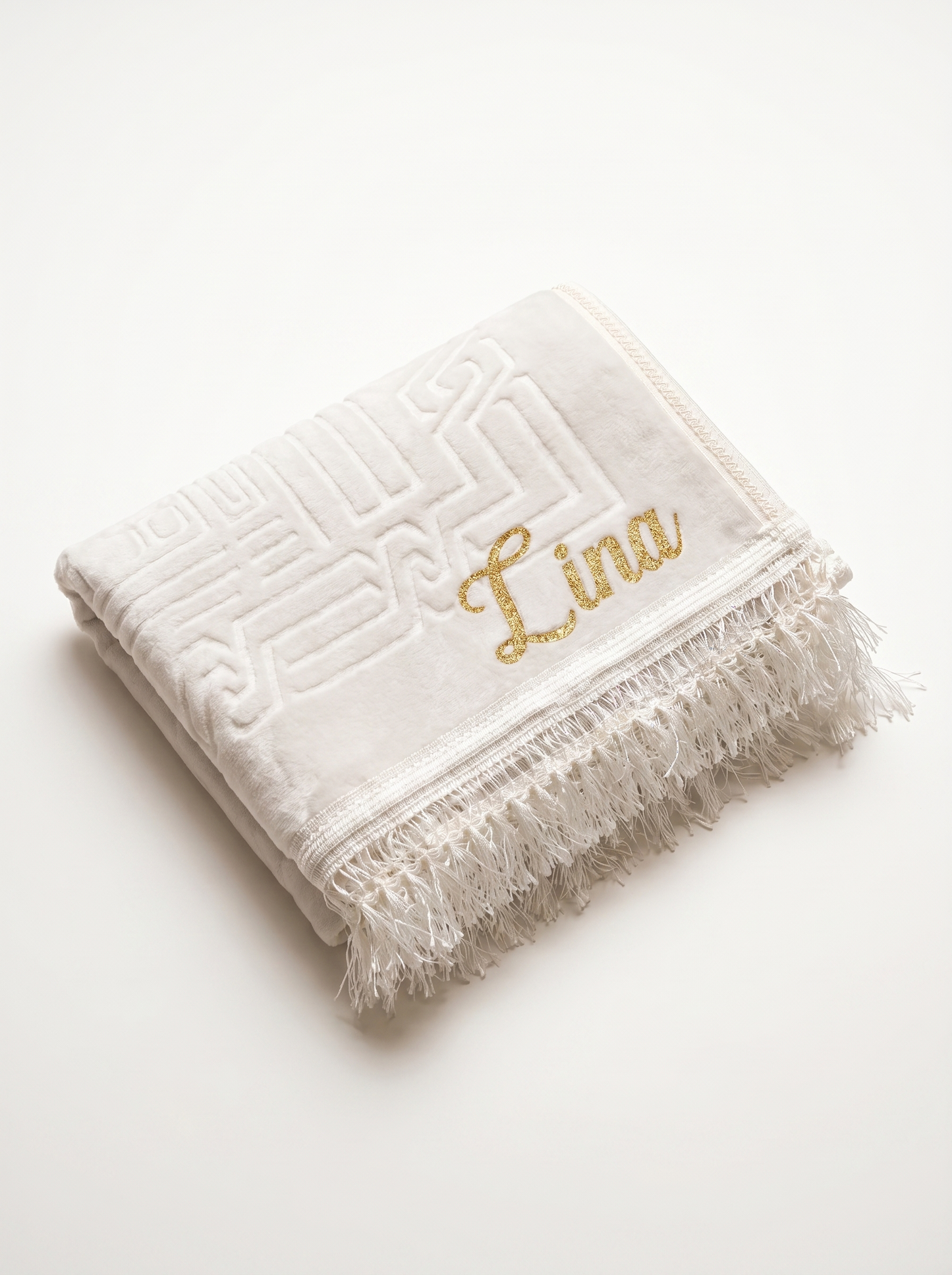 Tapis de prière épais blanc à personnaliser