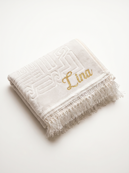 Tapis de prière épais blanc à personnaliser