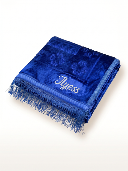 Tapis de prière épais bleu à personnaliser