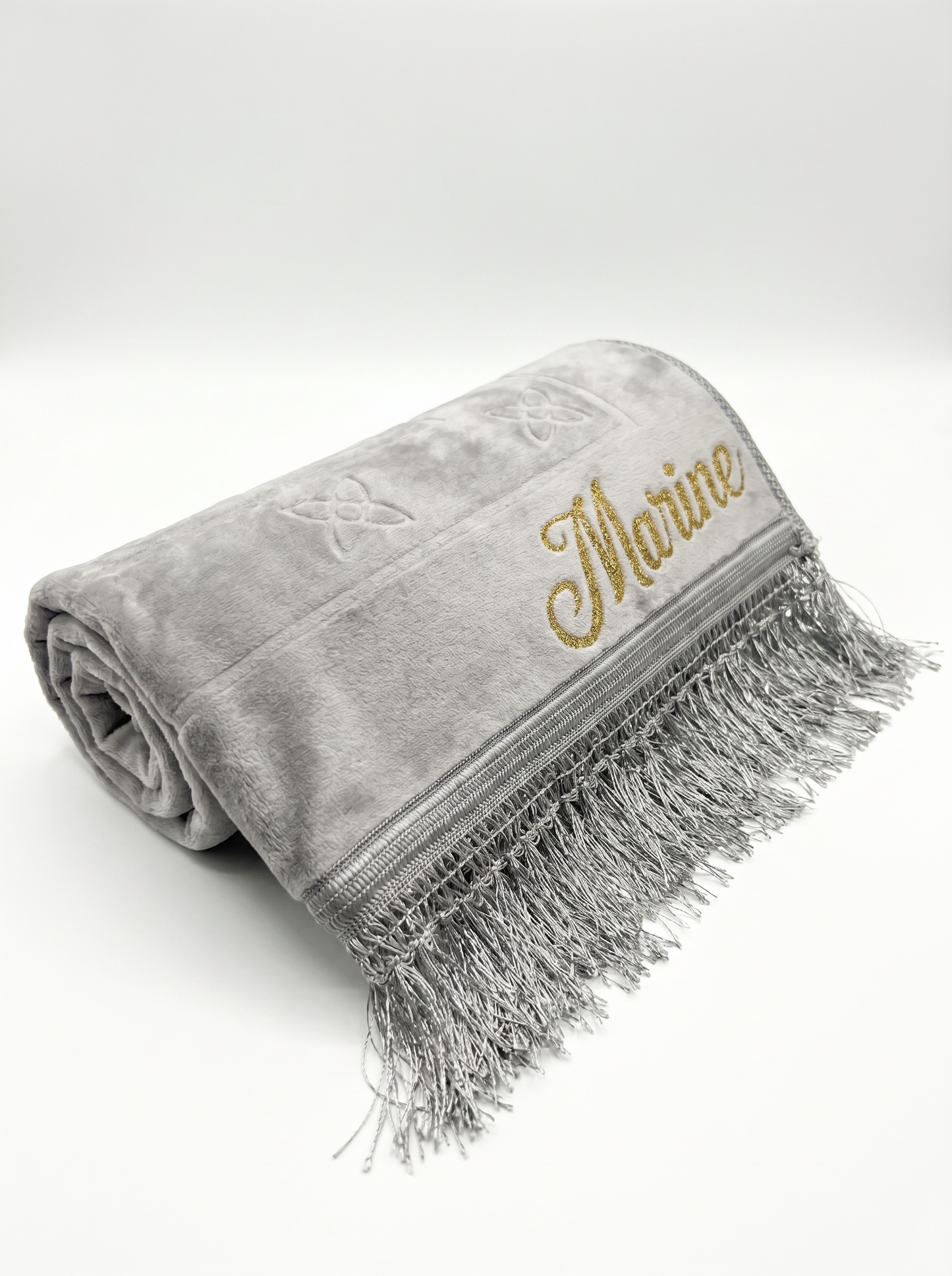 Tapis de prière épais gris à personnaliser