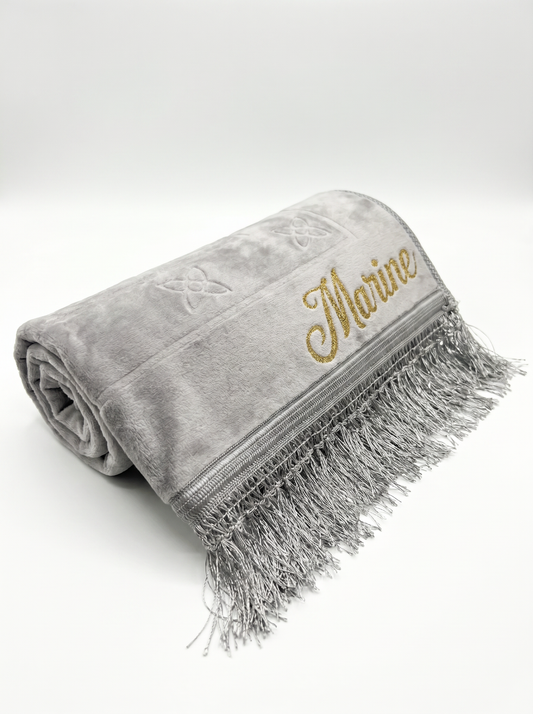 Tapis de prière épais gris à personnaliser