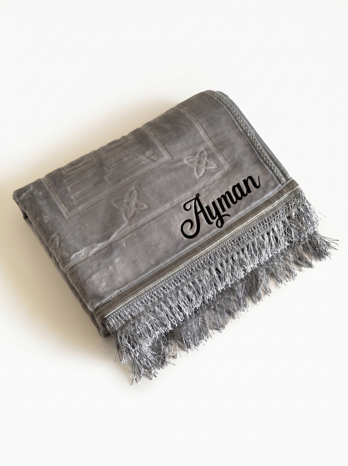 Tapis de prière épais gris à personnaliser
