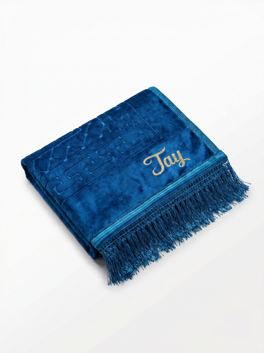 Tapis de prière épais turquoise à personnaliser